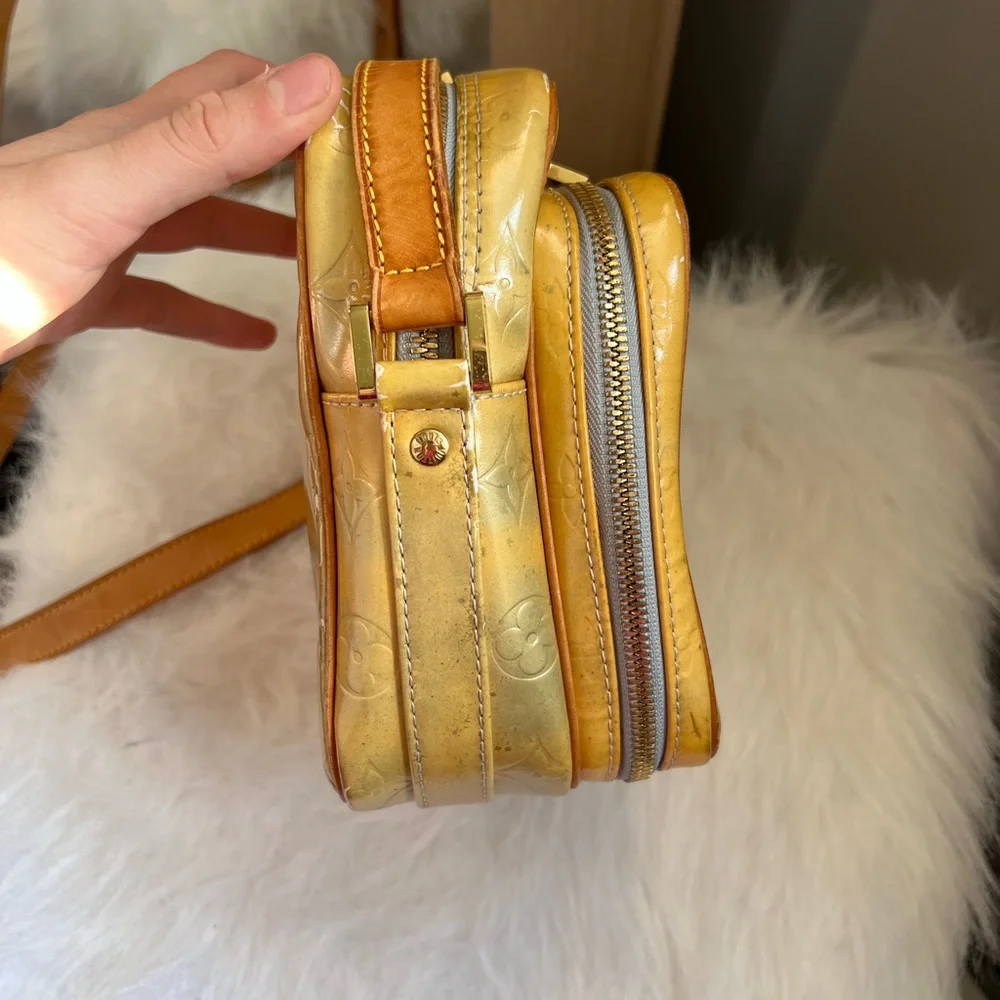 Louis Vuitton Yellow Vernis Leather Crossbody Bag
